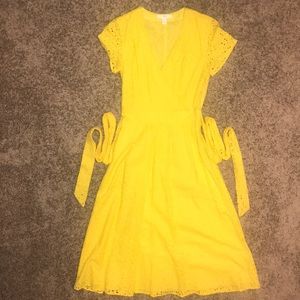 1901 cotton eyelet dress (yellow)